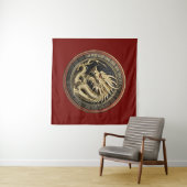 Gold Sacred Eastern Dragon Medallion Wandteppich (Beispiel (Horizontal))