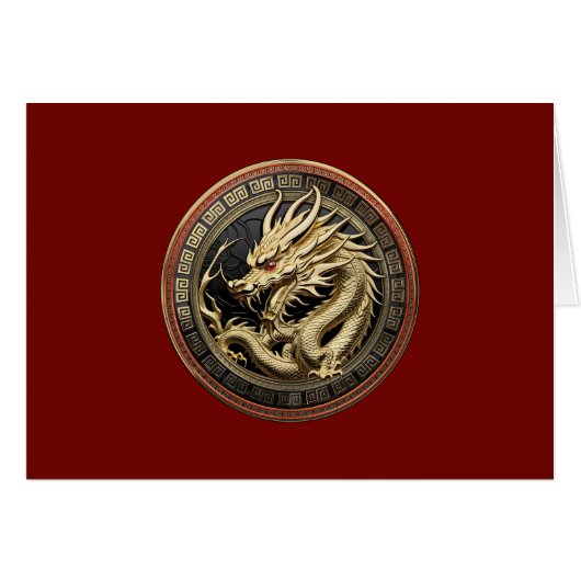 Gold Sacro Eastern Dragon Medallion auf Red Velvet (Vorderseite (Horizontal))