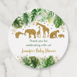 Gold Safari Animal Baby Dusche Geschenkanhänger
