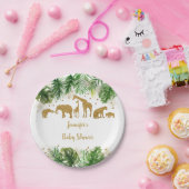 Gold Safari Animal Baby Dusche Pappteller (Party)