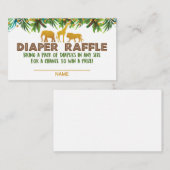 Gold Safari Animal Baby Dusche Windelwaschkarte Begleitkarte (Vorne/Hinten)
