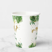 Gold Safari Animal Greenery Geburtstag Pappbecher (Links)