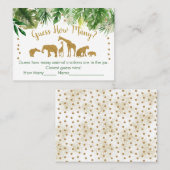 Gold Safari Animal rät wie viele Baby Showspiele Platzkarte (Vorne/Hinten)