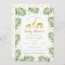 Gold Safari Animals Baby Dusche