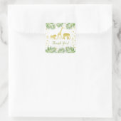 Gold Safari Animals Baby Dusche Quadratischer Aufkleber (Tasche)