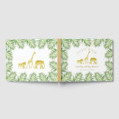 Gold Safari Animals Baby Showbook Gästebuch (Voll)