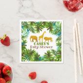 Gold Safari Animals Baby Shower Napkin - Custom Serviette (Beispiel)