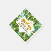 Gold Safari Animals Baby Shower Napkin - Custom Serviette (Ecke)