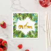 Gold Safari Animals Party Napkin Serviette (Beispiel)