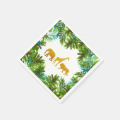 Gold Safari Animals Party Napkin Serviette (Ecke)
