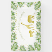 Gold Safari Animals Tropical Baby Dusche Banner (Vertikal)