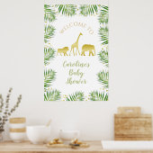 Gold Safari Baby Duschdekor Grosses Willkommenszei Poster (Küche)