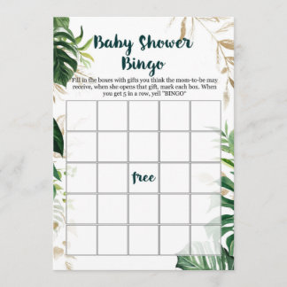 Gold Safari Baby Dusche Bingo Spiel Einladung
