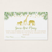 Gold Safari Baby Dusche schätzt wie viele Game Car (Vorderseite)