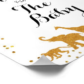 Gold Safari Baby Dusche Wünsche für Babysignatur Poster (Ecke)