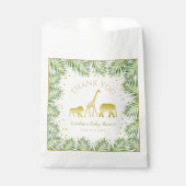 Gold Safari Tropical Baby Dusche Leckerei Gefallen Geschenktütchen (Vorderseite)