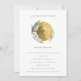 Gold Saga Green Blumenreath jedes Alter Geburtstag Dankeskarte