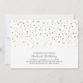 Gold & Sage Balloons | Junge 1. Geburtstag Party Einladung (Rückseite)