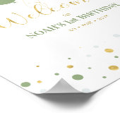Gold & Sage Balloons Junge 1. Geburtstag Willkomme Poster (Ecke)