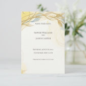 Gold Sage Botanical Save the Date Karte (Stehend Vorderseite)