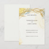 Gold Sage Botanical Save the Date Karte (Vorne/Hinten)