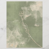 Gold Sage Green Floral Brautparty Bingo (Rückseite)