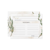 Gold Sage Green Floral Wedding Recipe Karte (Vorderseite/Rückseite Beispiel)