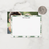 Gold Sage Pine Trees Photo Mitteilungskarte (Vorderseite/Rückseite Beispiel)