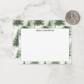 Gold Sage Pine Trees Winter Custom Mitteilungskarte (Vorderseite/Rückseite Beispiel)
