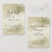 Gold & Sage Watercolor Online RSVP-Karte Telefonnummerkarte (Vorne/Hinten)