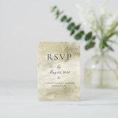 Gold & Sage Watercolor Online RSVP-Karte Telefonnummerkarte (Stehend Vorderseite)