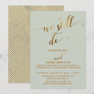 Gold & Sage Wir machen immer noch Typografie Jubil Einladung