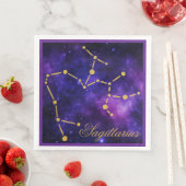 Gold Sagittarius Constellation auf Dunkelgalaxie | Serviette (Beispiel)
