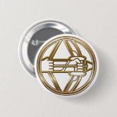 Gold Sagittarius Zodiac Archer Astrologie-Zeichen Button (Vorne & Hinten)