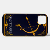 Gold Sagittarius Zodiac Symbol Case-Mate iPhone Hülle (Rückseite (Horizontal))