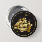 Gold Sailboat Nautical Button (Vorne & Hinten)