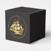 Gold Sailboat Nautical Geschenkschachtel (Rückseite)