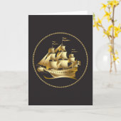 Gold Sailboat Nautical Karte (Gelbe Blume)