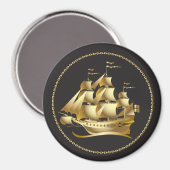 Gold Sailboat Nautical Magnet (Vorderseite/Rückseite)
