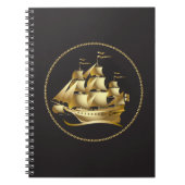 Gold Sailboat Nautical Notizblock (Vorderseite)