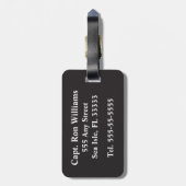 Gold Sailboat Nautical Personalisiert Gepäckanhänger (Rückseite vertikal)