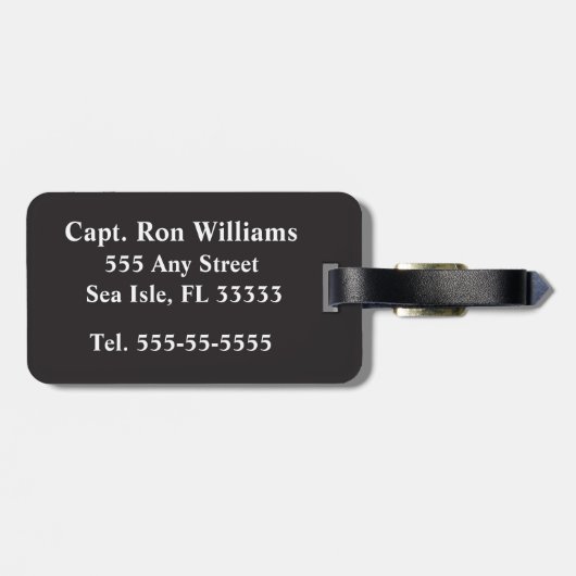 Gold Sailboat Nautical Personalisiert Gepäckanhänger (Rückseite horizontal)