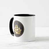 Gold Sailboat Nautical Tasse (Vorderseite Links)