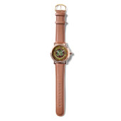 Gold Saint Patrick Kleeblatt Jewel mit Perlen Armbanduhr (Gurtband)