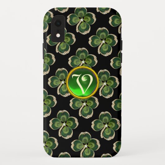 Gold Saint Patrick Kleeblatt Jewel mit Perlen Case-Mate iPhone Hülle (Rückseite)