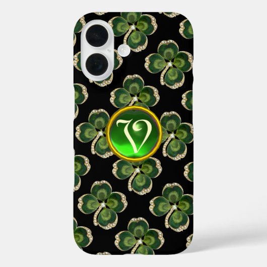 Gold Saint Patrick Kleeblatt Jewel mit Perlen Case-Mate iPhone Hülle (Rückseite)