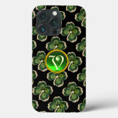 Gold Saint Patrick Kleeblatt Jewel mit Perlen Case-Mate iPhone Hülle (Rückseite)