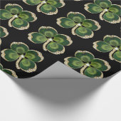 Gold Saint Patrick Kleeblatt Jewel mit Perlen Geschenkpapier (Ecke)