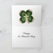 Gold Saint Patrick Kleeblatt Jewel mit Perlen Karte (Innenseite)