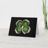 Gold Saint Patrick Kleeblatt Jewel mit Perlen Karte (Vorderseite)